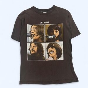 2004 Beatles let it be cotton band brown band vintage t-shirt